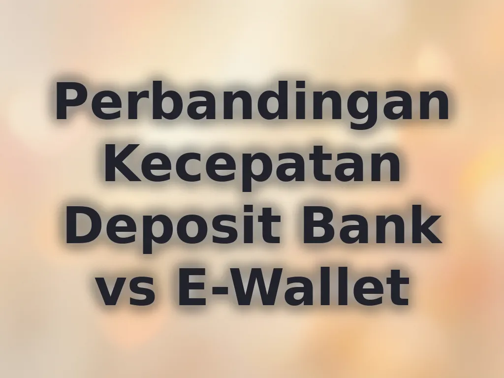 Perbandingan Kecepatan Deposit Bank vs E-Wallet