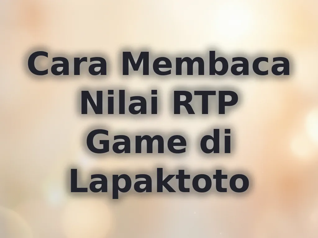 Cara Membaca Nilai RTP Game di Lapaktoto